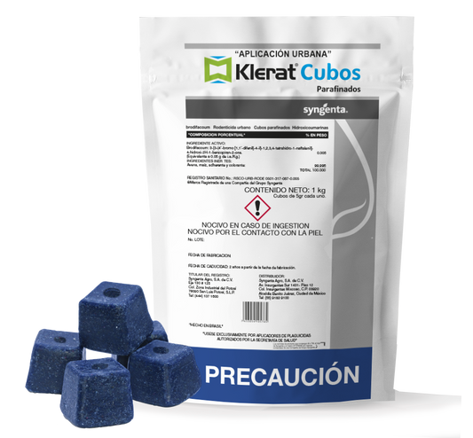 Klerat Cubos parafinados 1 kg Syngenta Brodifacum 0.005%