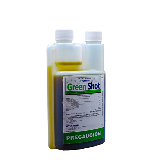 GREEN SHOT 500 ML ARGEMONINA 3.5% + BERBERINA 2.2% + RICINA 2.8 + A-TERTHIENIL 3.5% TUCAGRO