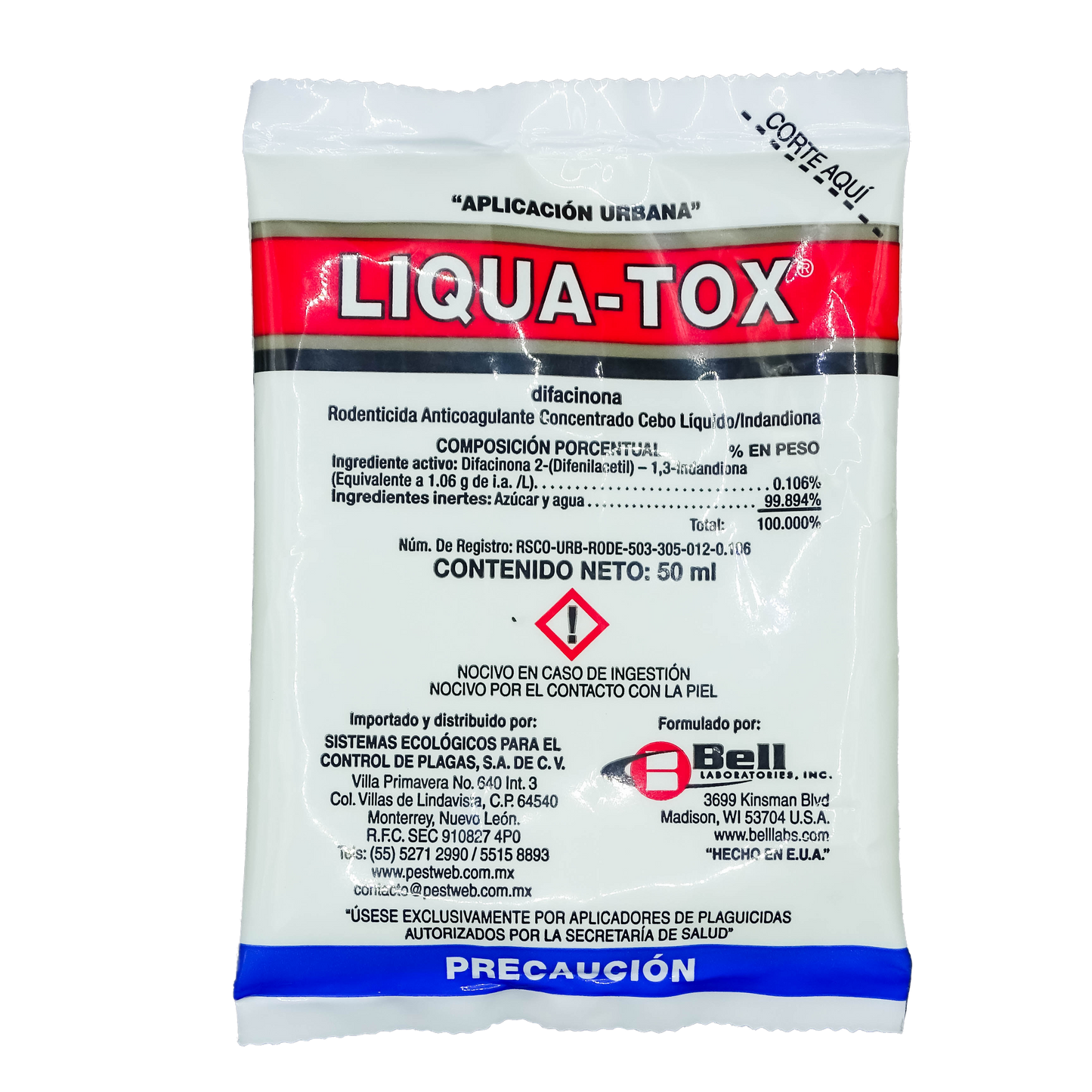 LIQUATOX BOLSA 50 ML DIFACINONA 0.106% BELLLABORATORIES