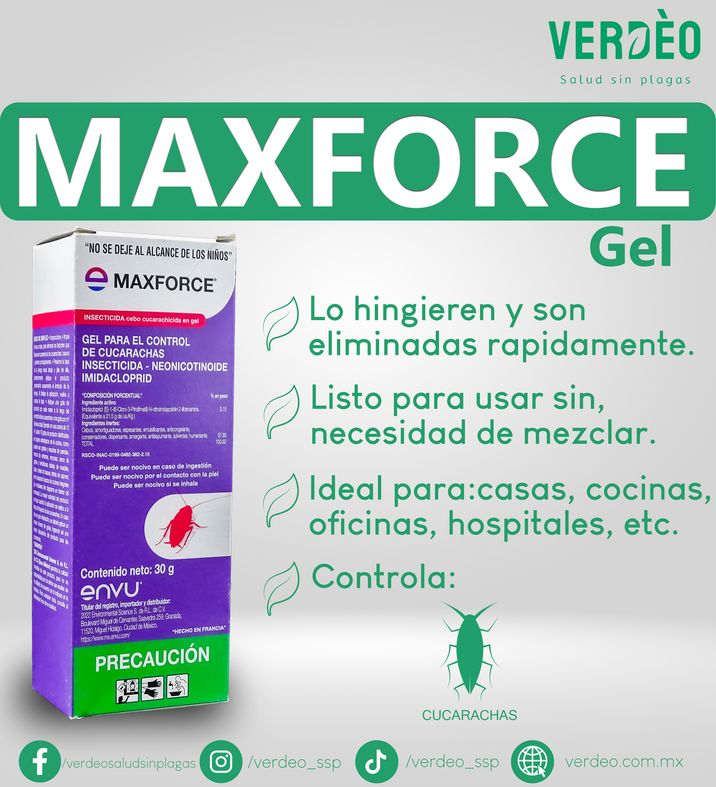 Maxforce 30 gr Envu Imidacloprid 2.15%
