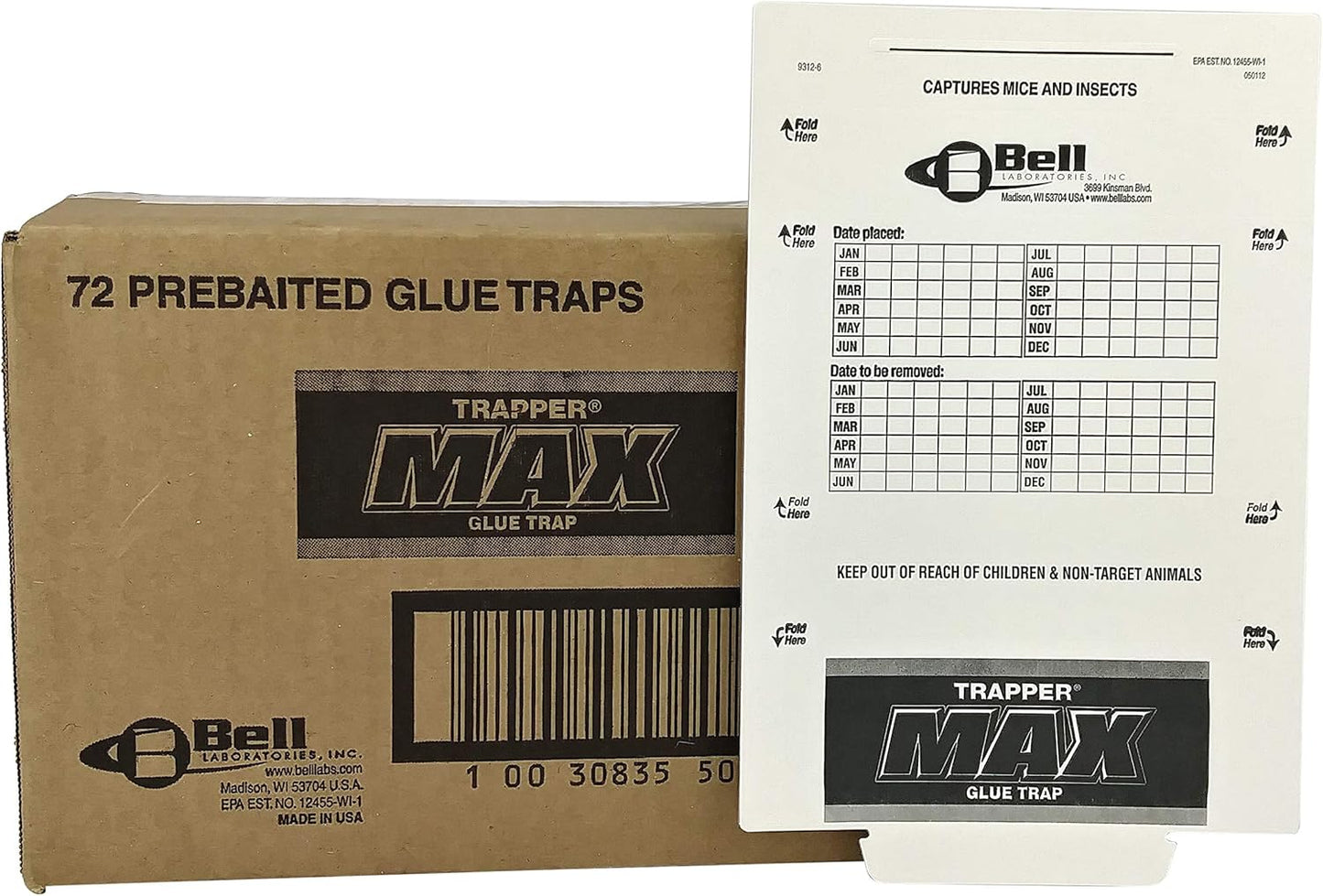 TRAMPA RATÓN TRAPPER MAX  13.5 X 21 CMS 72 PIEZAS BELL LABORATORIES